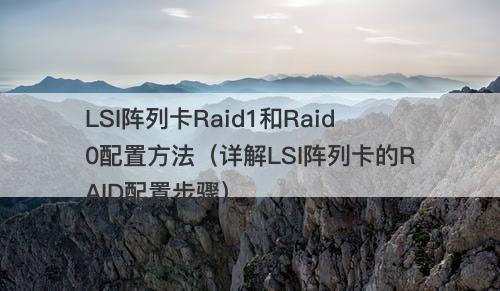 LSI阵列卡Raid1和Raid0配置方法（详解LSI阵列卡的RAID配置步骤）