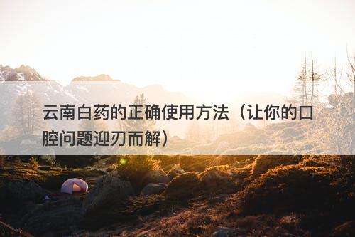 云南白药的正确使用方法（让你的口腔问题迎刃而解）