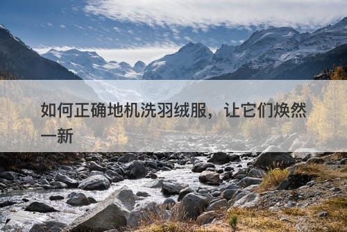 如何正确地机洗羽绒服，让它们焕然一新