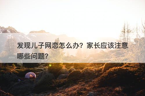 发现儿子网恋怎么办？家长应该注意哪些问题？