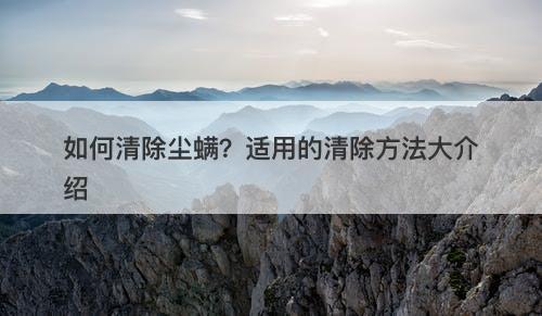 如何清除尘螨？适用的清除方法大介绍