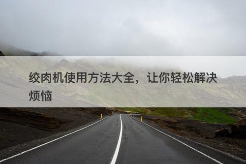 绞肉机使用方法大全，让你轻松解决烦恼