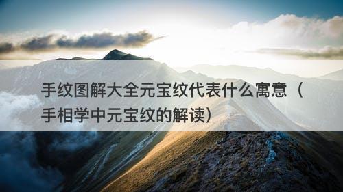 手纹图解大全元宝纹代表什么寓意（手相学中元宝纹的解读）