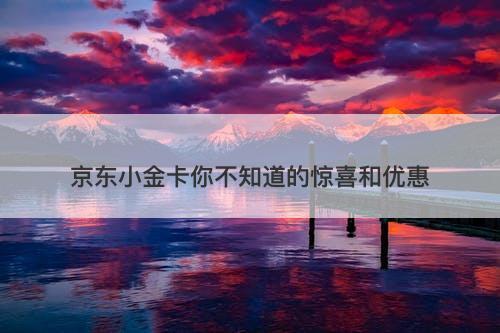 京东小金卡你不知道的惊喜和优惠