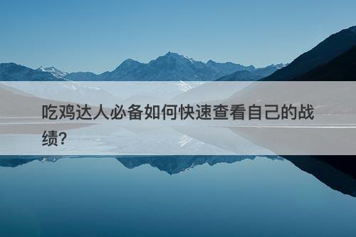 吃鸡达人必备如何快速查看自己的战绩？