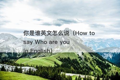 你是谁英文怎么说（How to say Who are you in English）