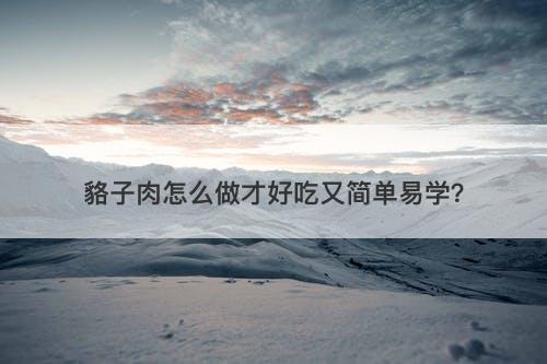 貉子肉怎么做才好吃又简单易学？