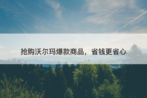 抢购沃尔玛爆款商品，省钱更省心