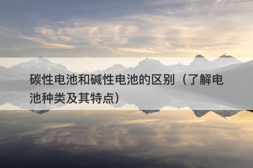 碳性电池和碱性电池的区别（了解电池种类及其特点）