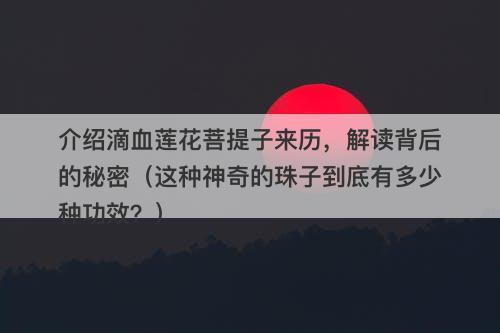 介绍滴血莲花菩提子来历，解读背后的秘密（这种神奇的珠子到底有多少种功效？）