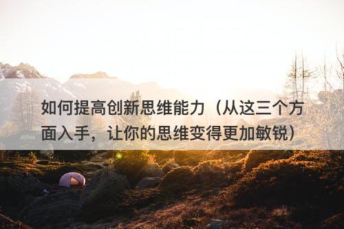 如何提高创新思维能力（从这三个方面入手，让你的思维变得更加敏锐）