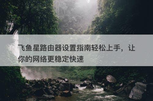 飞鱼星路由器设置指南轻松上手，让你的网络更稳定快速