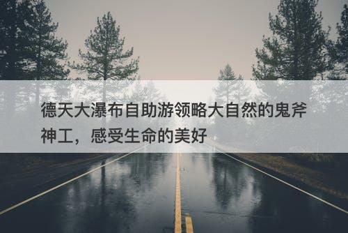 德天大瀑布自助游领略大自然的鬼斧神工，感受生命的美好