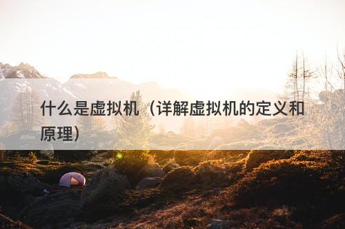 什么是虚拟机（详解虚拟机的定义和原理）
