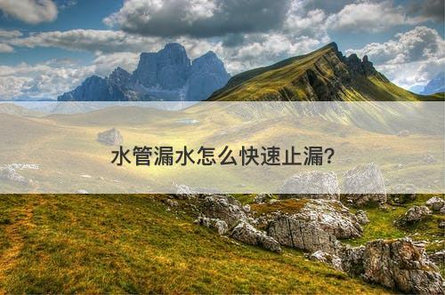 水管漏水怎么快速止漏？