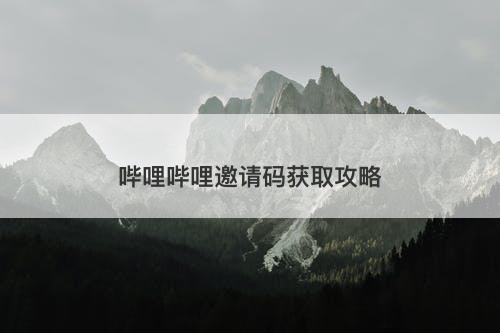 哔哩哔哩邀请码获取攻略