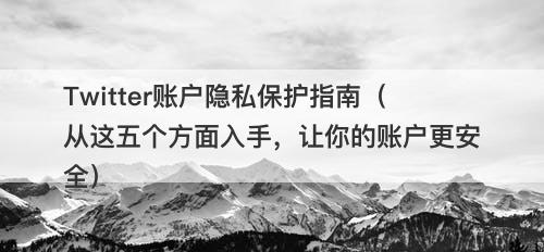 Twitter账户隐私保护指南（从这五个方面入手，让你的账户更安全）