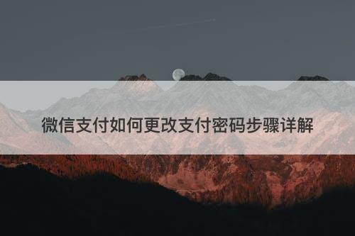 微信支付如何更改支付密码步骤详解-图1