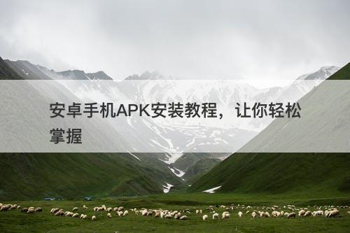 安卓手机APK安装教程,让你轻松掌握-图1 安卓手机APK安装教程,让你轻松掌握-图1