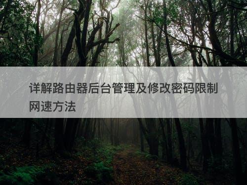 详解路由器后台管理及修改密码限制网速方法