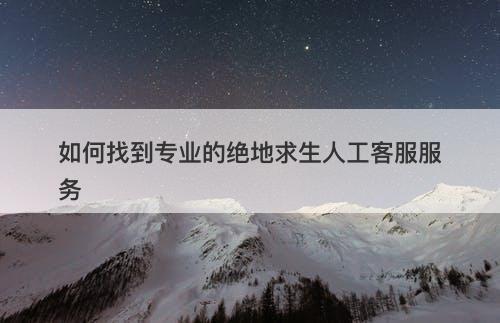 如何找到专业的绝地求生人工客服服务