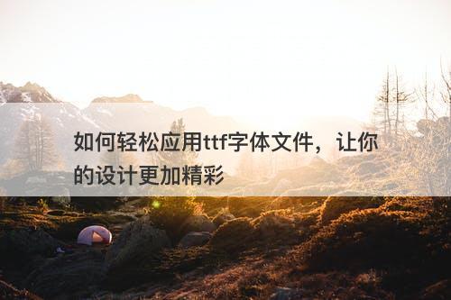 如何轻松应用ttf字体文件，让你的设计更加精彩