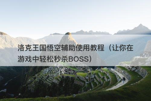 洛克王国悟空辅助使用教程（让你在游戏中轻松秒杀BOSS）