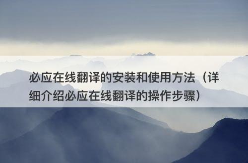 必应在线翻译的安装和使用方法（详细介绍必应在线翻译的操作步骤）