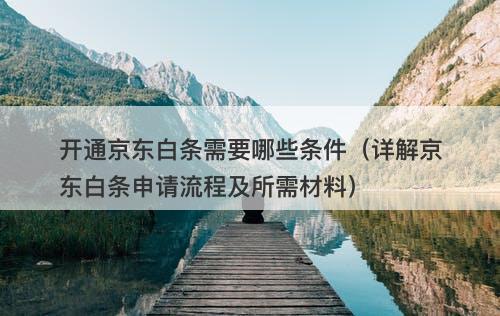 开通京东白条需要哪些条件（详解京东白条申请流程及所需材料）