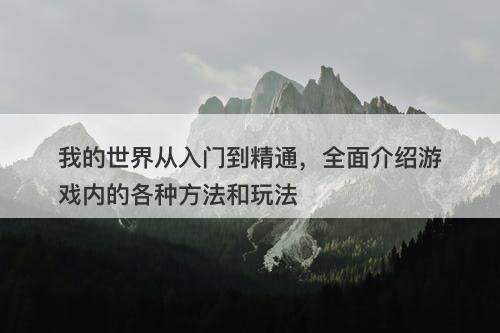 我的世界从入门到精通，全面介绍游戏内的各种方法和玩法