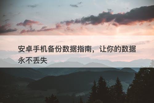 安卓手机备份数据指南，让你的数据永不丢失