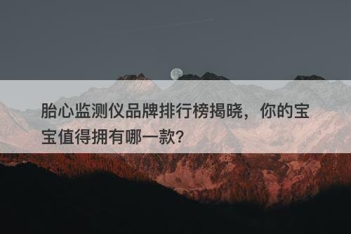 胎心监测仪品牌排行榜揭晓，你的宝宝值得拥有哪一款？