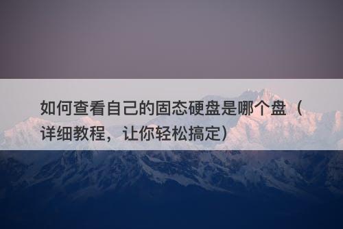如何查看自己的固态硬盘是哪个盘（详细教程，让你轻松搞定）