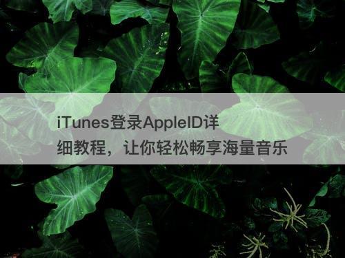 iTunes登录AppleID详细教程，让你轻松畅享海量音乐