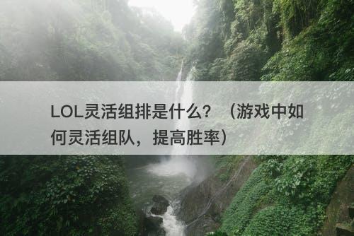 LOL灵活组排是什么？（游戏中如何灵活组队，提高胜率）