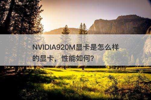 NVIDIA920M显卡是怎么样的显卡，性能如何？