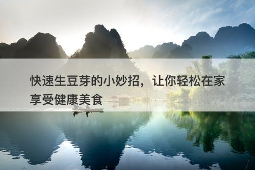 快速生豆芽的小妙招，让你轻松在家享受健康美食