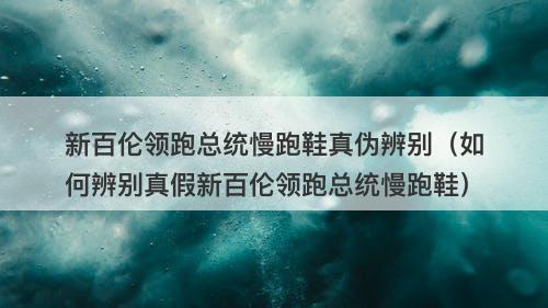 新百伦领跑总统慢跑鞋真伪辨别（如何辨别真假新百伦领跑总统慢跑鞋）