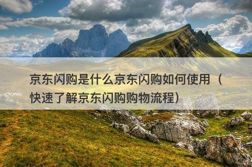 京东闪购是什么京东闪购如何使用（快速了解京东闪购购物流程）