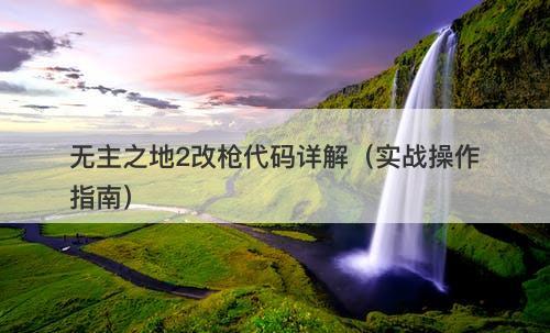无主之地2改枪代码详解（实战操作指南）