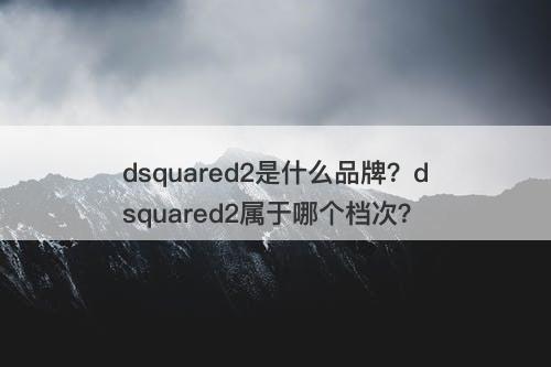 dsquared2是什么品牌?dsquared2属于哪个档次?-图1 dsquared2是什么品牌?dsquared2属于哪个档次?-图1