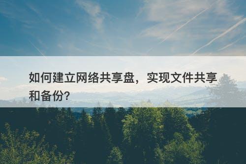 如何建立网络共享盘，实现文件共享和备份？