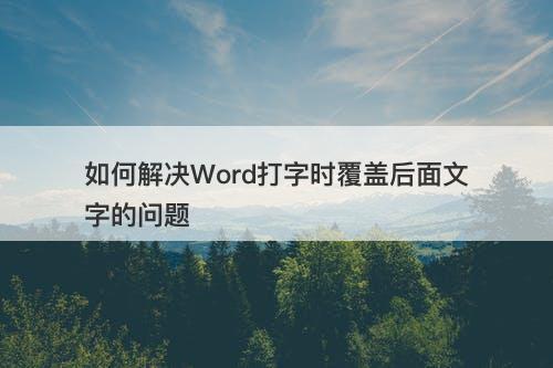 如何解决Word打字时覆盖后面文字的问题