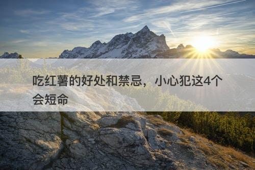 吃红薯的好处和禁忌，小心犯这4个会短命