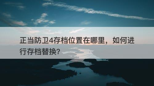 正当防卫4存档位置在哪里，如何进行存档替换？