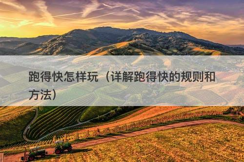 跑得快怎样玩（详解跑得快的规则和方法）