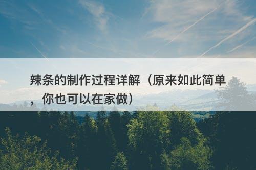 辣条的制作过程详解（原来如此简单，你也可以在家做）