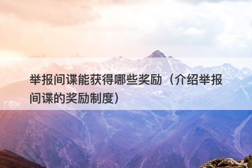 举报间谍能获得哪些奖励（介绍举报间谍的奖励制度）