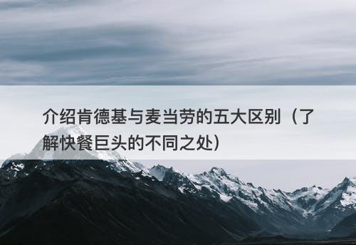 介绍肯德基与麦当劳的五大区别（了解快餐巨头的不同之处）