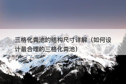 三格化粪池的结构尺寸详解（如何设计最合理的三格化粪池）